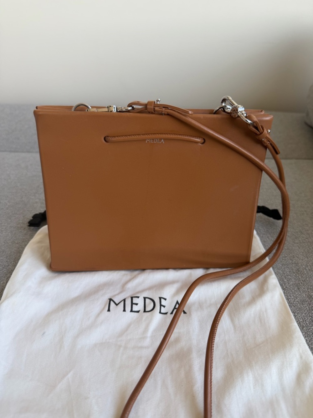 Medea “Hanna” Leather Structured Tote Bag
